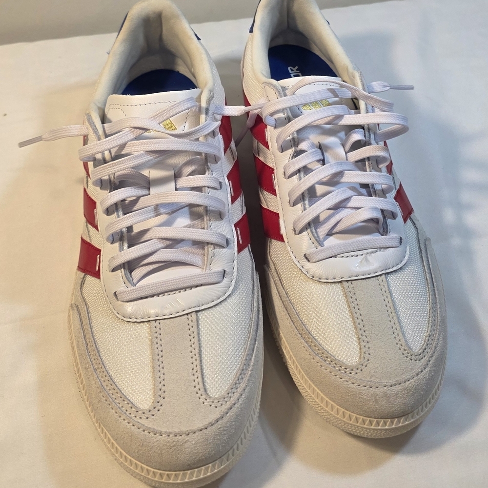 adidas White and Red Men's Classic Low-Top Sneakers